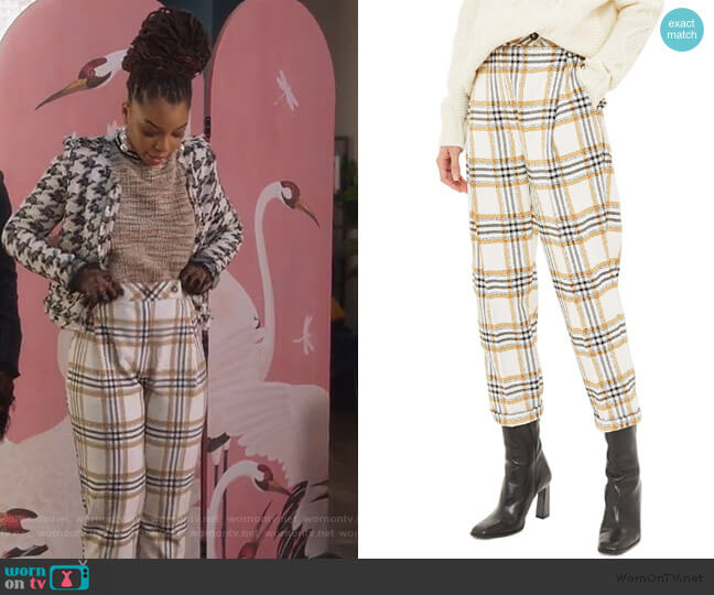 Topshop Three Button Tapered Trousers worn by Jazlyn Forster (Chloe Bailey) on Grown-ish