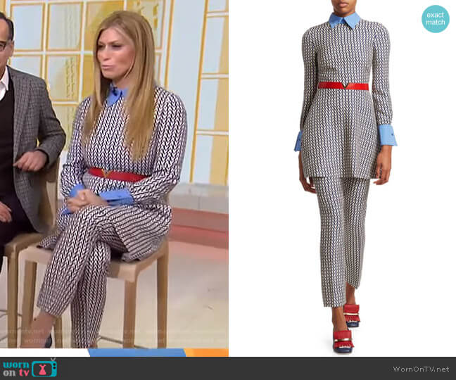 Valentino Optical Long Sleeve Top worn by Jill Martin on Today