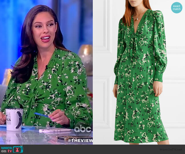 Veronica Beard Amber floral-print silk-blend midi Dress worn by Abby Huntsman on The View