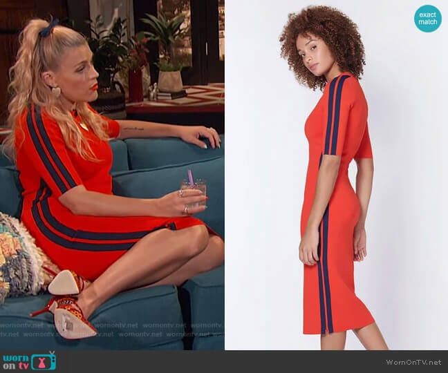 Veronica Beard Audrie Dress worn by Busy Philipps on Busy Tonight