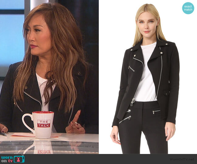 Veronica Beard Scuba Hadley Jacket worn by Carrie Inaba on The Talk