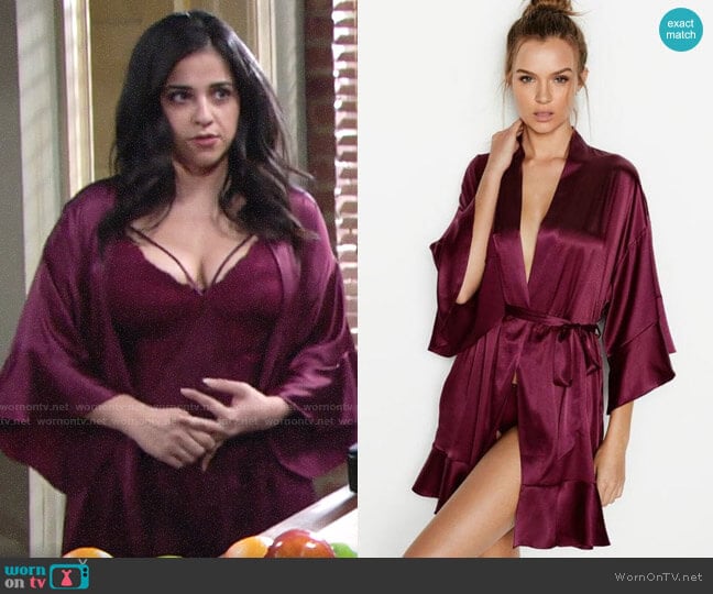 Victorias Secret Flounce Sleeve Kimono worn by Mia Rosales (Noemi Gonzalez) on The Young and the Restless