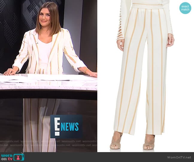 Vince Camuto Dramatic Stripe Pull-On Pants worn by Carissa Loethen Culiner on E! News