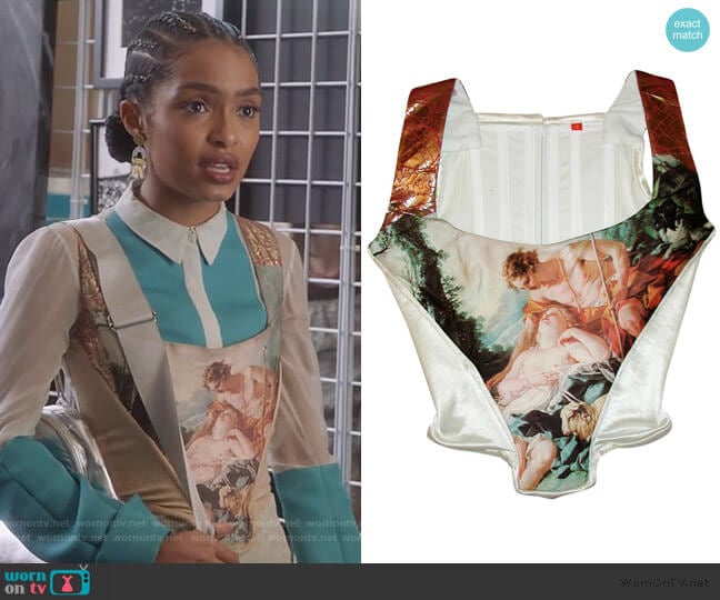 Vivienne Westwood François Boucher's painting of Daphnis Corset worn by Zoey Johnson (Yara Shahidi) on Grown-ish