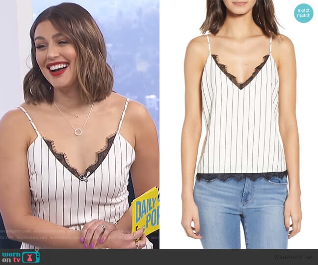 Wayf Lennie Lace Trim Camisole worn by Carissa Loethen Culiner on E! News