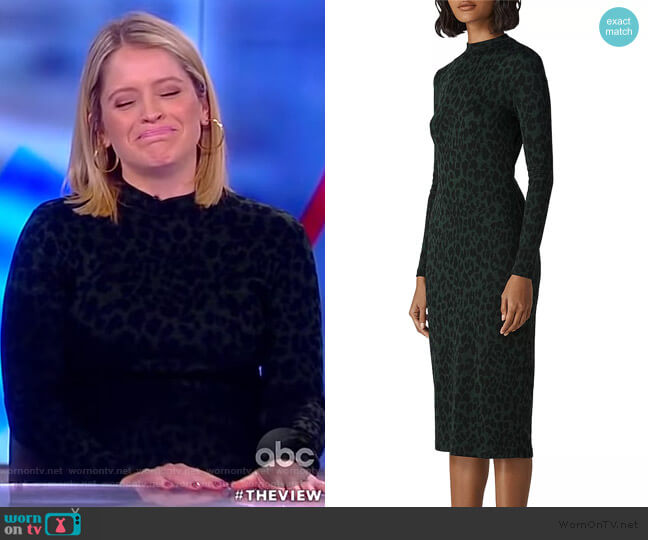 Whistles Leopard-Print Jersey Dress worn by Sara Haines on The View
