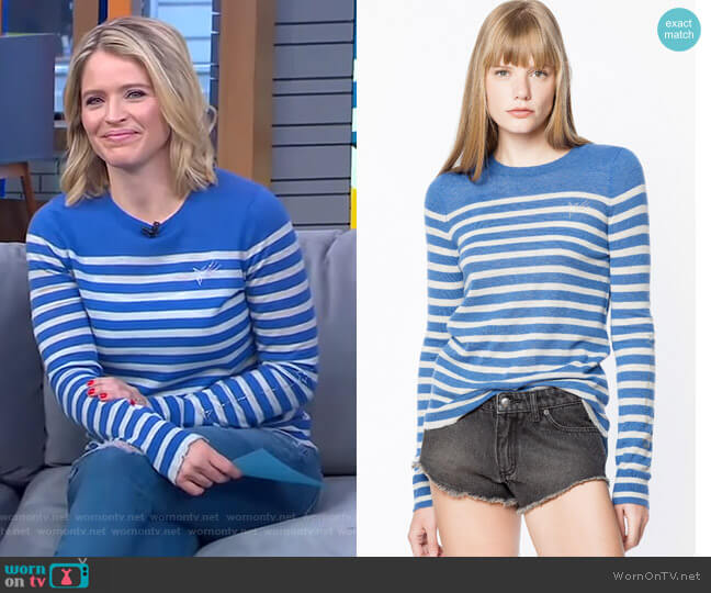 Zadig & Voltaire Miss Cachemire Jumper worn by Sara Haines on Good Morning America