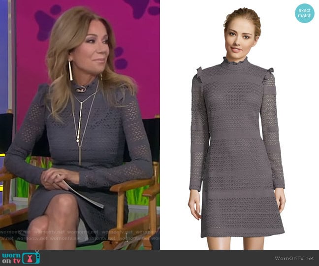 Adrianna Papell Cable Knit Lace A-Line Dress worn by Kathie Lee Gifford on Today