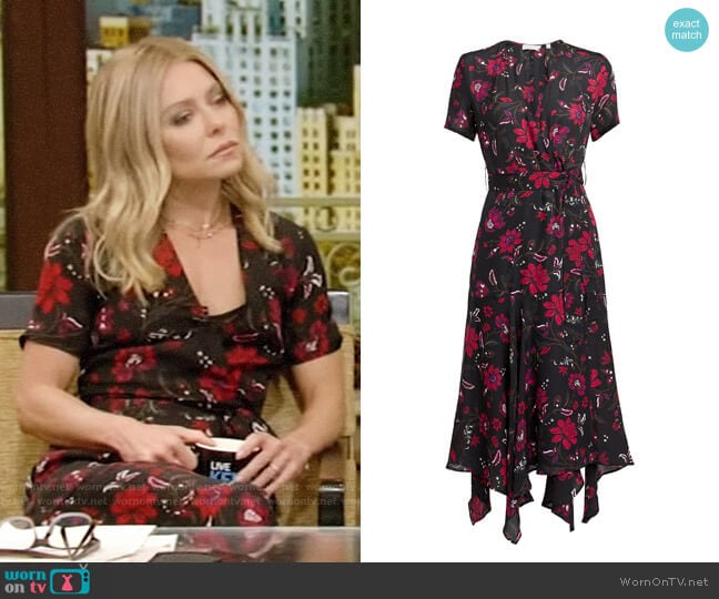 A.L.C. Cora Midi Dress worn by Kelly Ripa on Live with Kelly and Mark