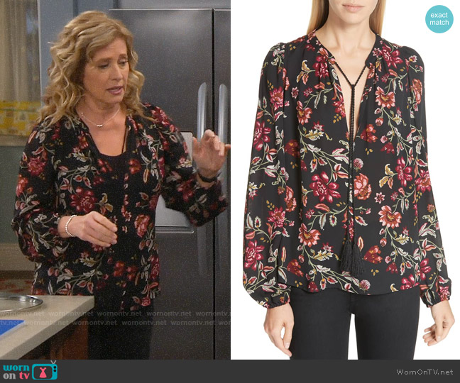 A.L.C. Royan Blouse worn by Vanessa Baxter (Nancy Travis) on Last Man Standing