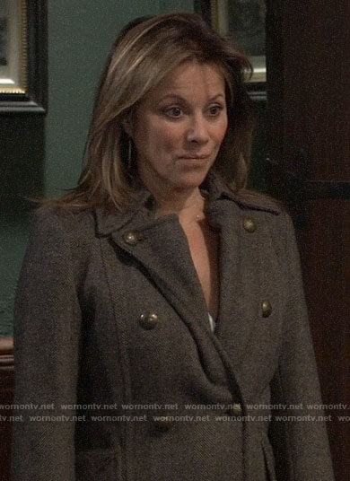 Alexis’s long herringbone coat on General Hospital