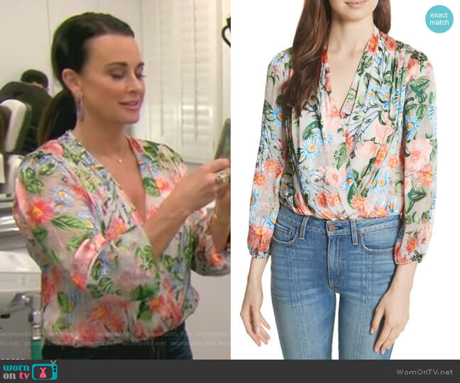 Alice + Olivia Trista Top worn by Kyle Richards on The Real Housewives of Beverly Hills