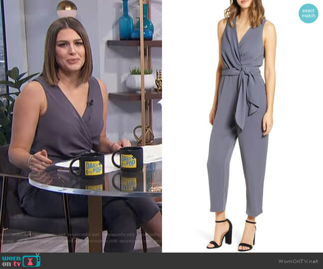 ASTR The Label Side Tie Jumpsuit worn by Carissa Loethen Culiner on E! News