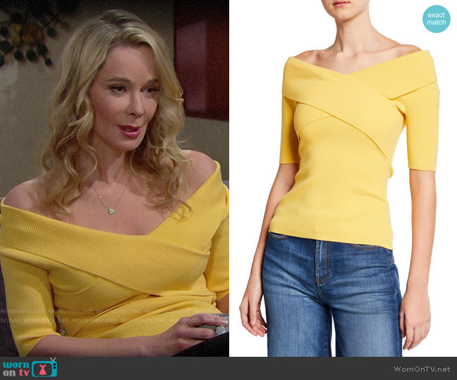 Bailey 44 Shore Leave Rib-Knit Sweater in Sunshine worn by Donna Logan (Jennifer Gareis) on The Bold and the Beautiful