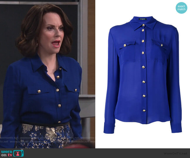 Balmain long sleeve shirt worn by Karen Walker (Megan Mullally) on Will and Grace