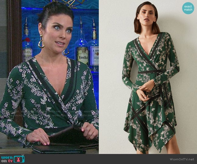 Bcbgmaxazria Isabella Floral Wrap Dress worn by Chloe Lane (Nadia Bjorlin) on Days of our Lives