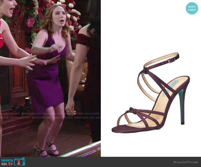 Betsey Johnson Myla Sandals in Fuchsia worn by Mariah Copeland (Camryn Grimes) on The Young and the Restless