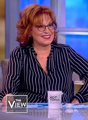 Joy’s black striped blouse on The View