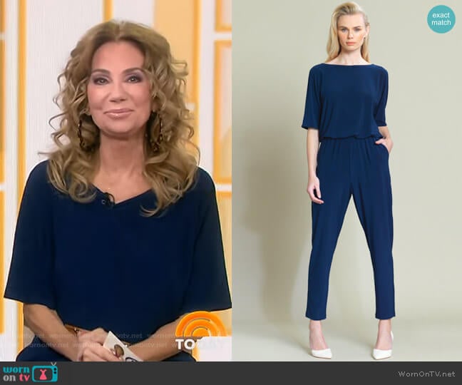 Clara Sunwoo Solid V-Cross Bar Cut-Out Jogger Pocket Jumpsuit worn by Kathie Lee Gifford on Today