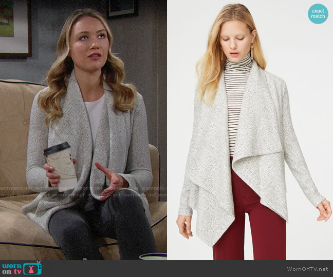 Club Monaco Fernie Wrap worn by Flo Fulton (Katrina Bowden) on The Bold and the Beautiful
