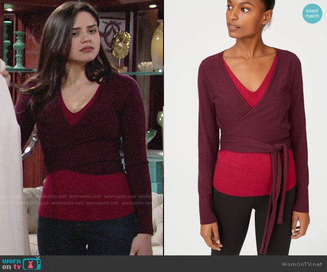 Club Monaco Milah Sweater worn by Lola Rosales (Sasha Calle) on The Young and the Restless