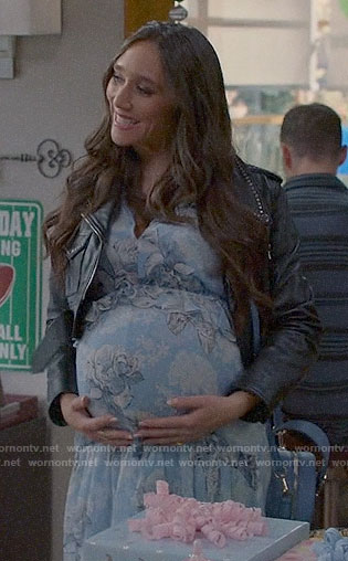 Danielle’s blue floral dress on Modern Family