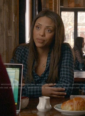 Danny’s blue gingham check shirt on Bull