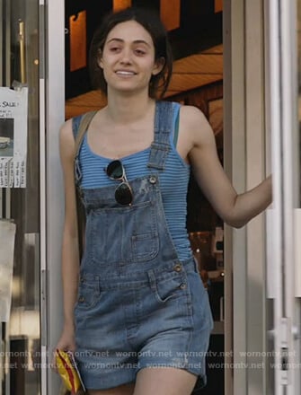 Fiona’s denim overall shorts on Shameless