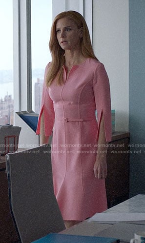 Donna’s pink split sleeve dress on Suits
