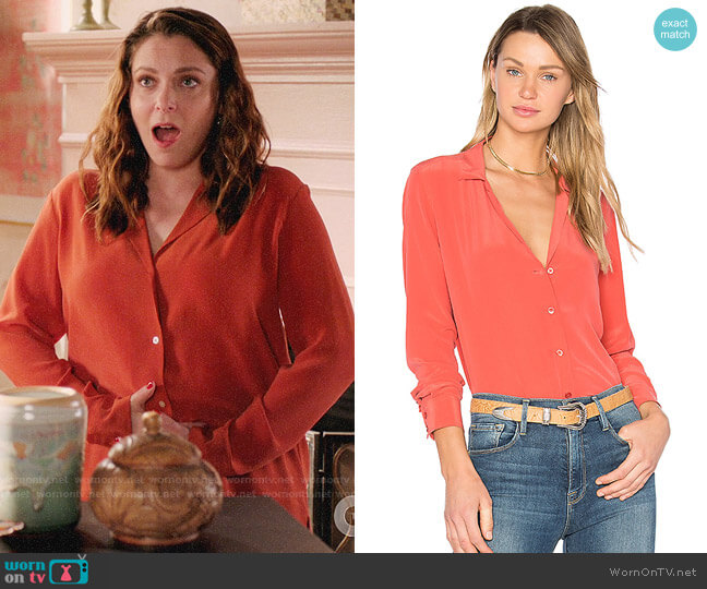 Equipment Adalyn Shirt worn by Rebecca Bunch (Rachel Bloom) on Crazy Ex-Girlfriend