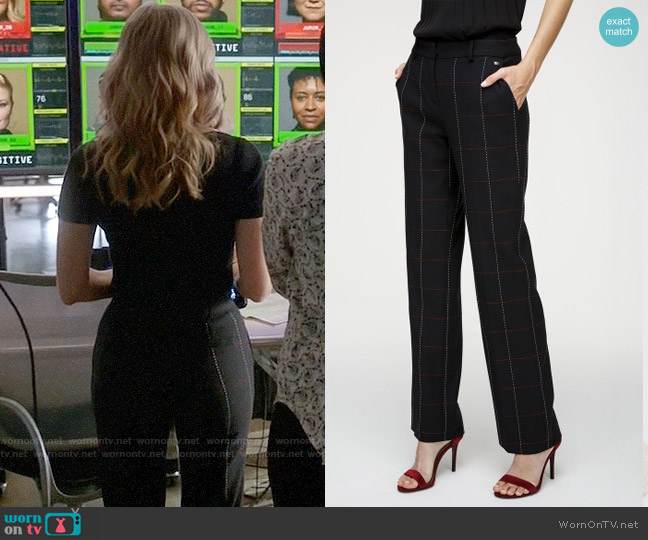 Escada Wool Cotton Checked Pants worn by Marissa Morgan (Geneva Carr) on Bull