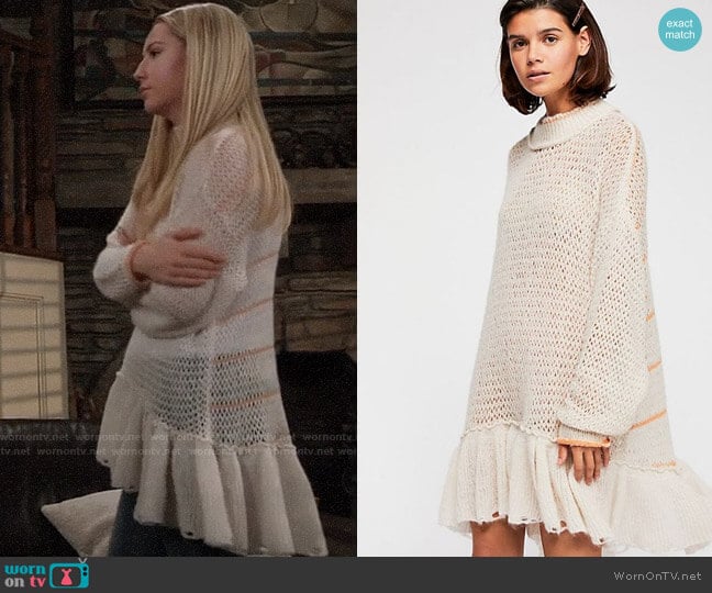 Free People Float On Peplum Sweater worn by Josslyn Jacks (Eden McCoy) on General Hospital