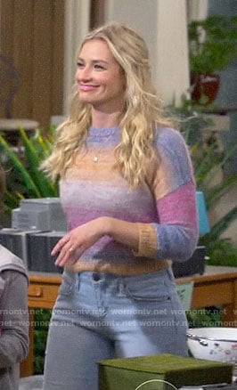 Gemma’s multi-colored stripe sweater on The Neighborhood