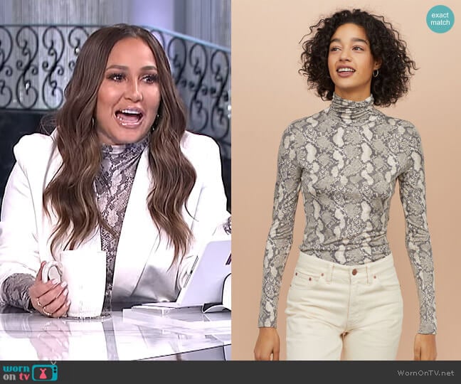 H&M Jersey Polo-Neck Top worn by Adrienne Houghton on The Real