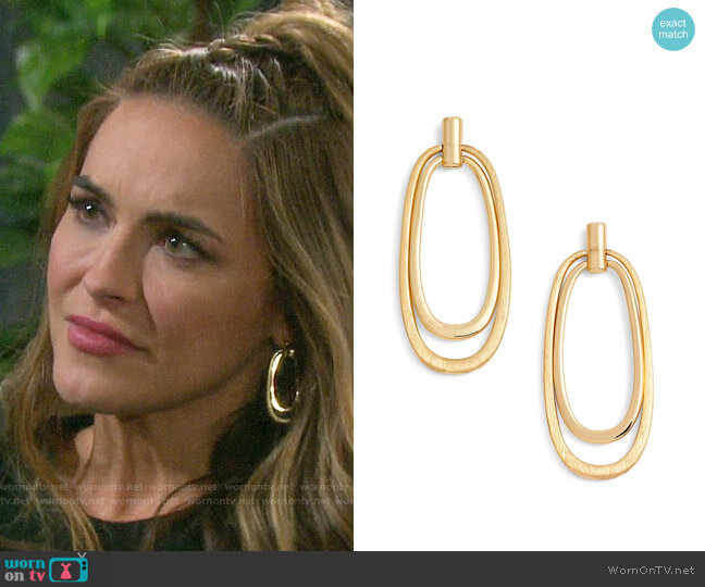 Halogen Oval Drop Earrings worn by Jordan Ridgeway (Chrishell Hartley) on Days of our Lives