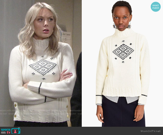 The Reeds X J.Crew Side Button Swing Sweater worn by Abby Newman (Melissa Ordway) on The Young and the Restless