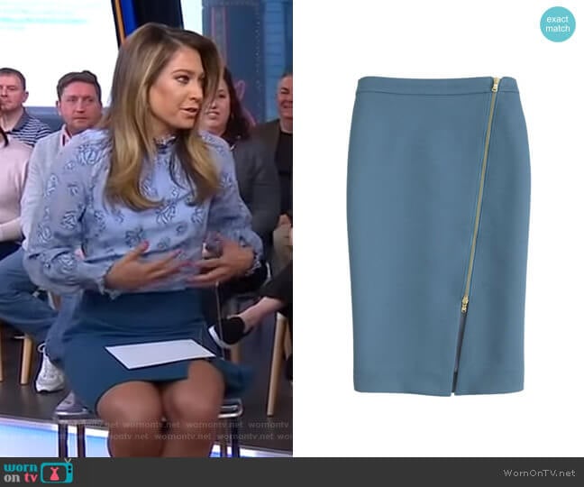 J.Crew Zip Pencil Skirt worn by Ginger Zee on Good Morning America