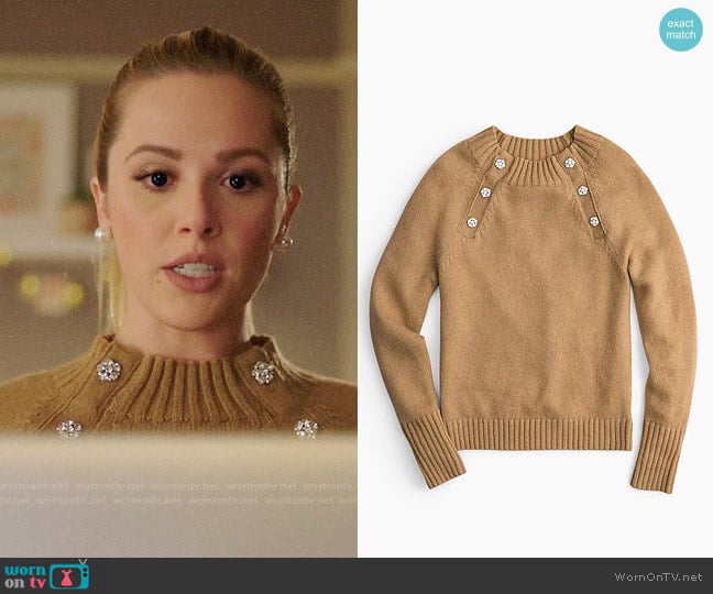 J. Crew Sweater with Jewelled Buttons worn by Lucy (Natalie Hall) on Charmed