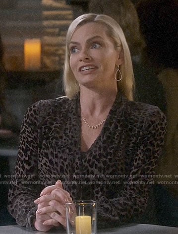 Jill’s black leopard blouse on Mom