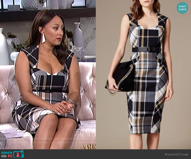 Karen Millen Tartan Check Forever Dress worn by Tamera Mowry on The Real