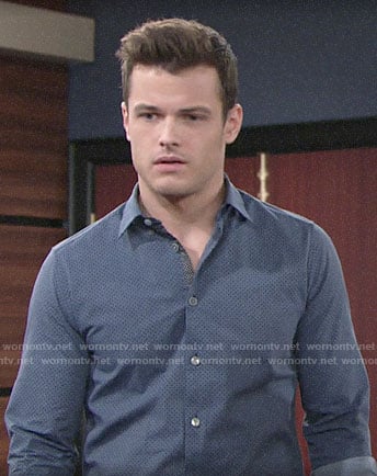 Kyle’s blue printed shirt on The Young and the Restless