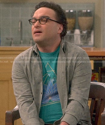 Leonard’s green lotus flower t-shirt on The Big Bang Theory