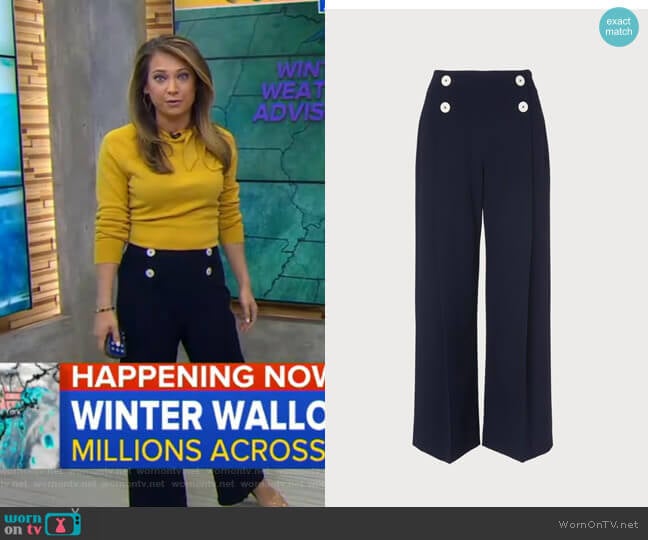 LK Bennett Parker Pants worn by Ginger Zee on Good Morning America