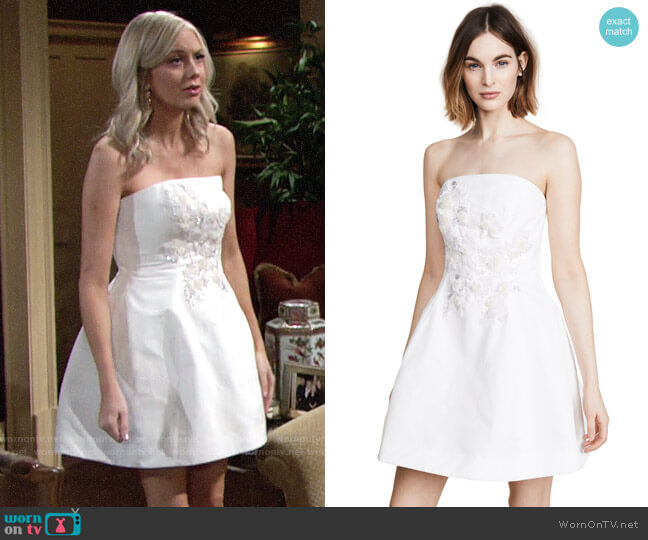 Marchesa Notte Beaded Applique Cocktail Dress worn by Abby Newman (Melissa Ordway) on The Young and the Restless