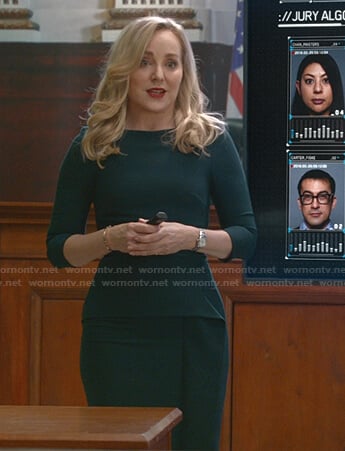 Marissa’s green peplum dress on Bull