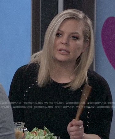 Maxie’s black studded sweater on General Hospital