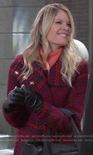 Nina’s plaid coat on General Hospital