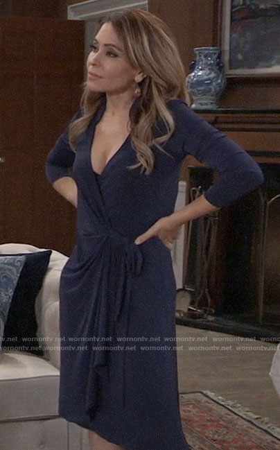 Olivia’s blue wrap dress on General Hospital