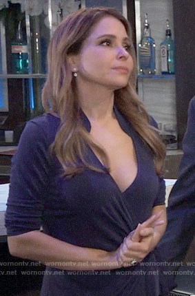 Olivia’s blue wrap dress on General Hospital
