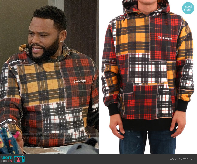 Palm Angels Patchwork Plaid Hoodie worn by Andre Johnson (Anthony Anderson) on Black-ish